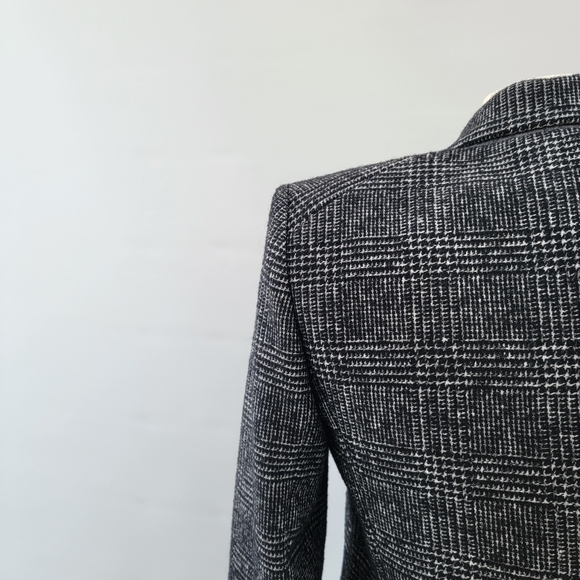 Veronica Beard Melvin Dickey Black Plaid Tweed Wool Blazer Size 8 Minimalist - Picture 11 of 16